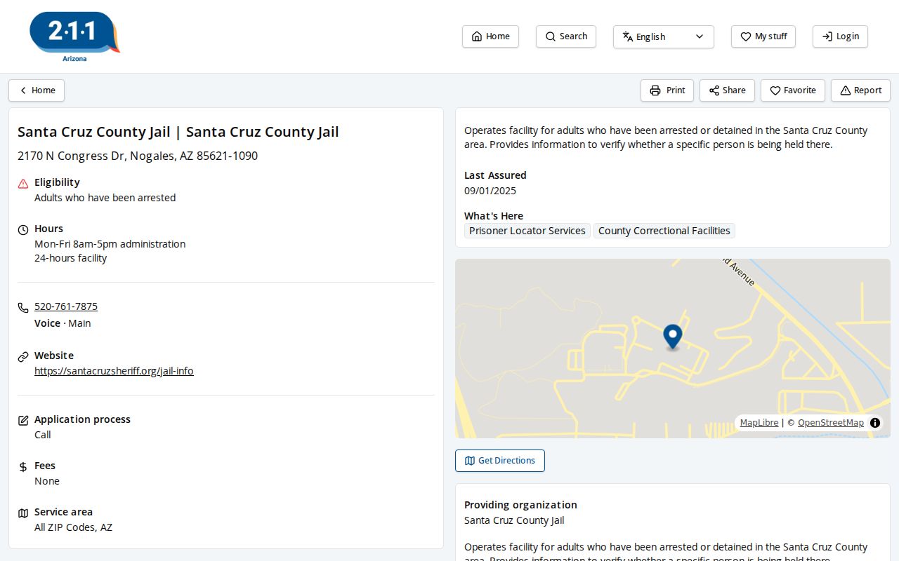 Santa Cruz County arrest history jail custody verification listing