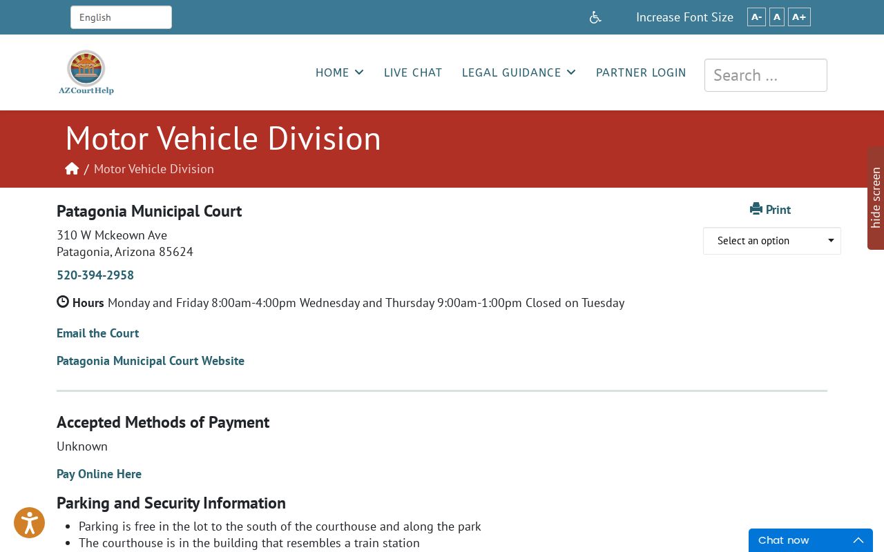 Santa Cruz County criminal court case help for Patagonia Municipal Court
