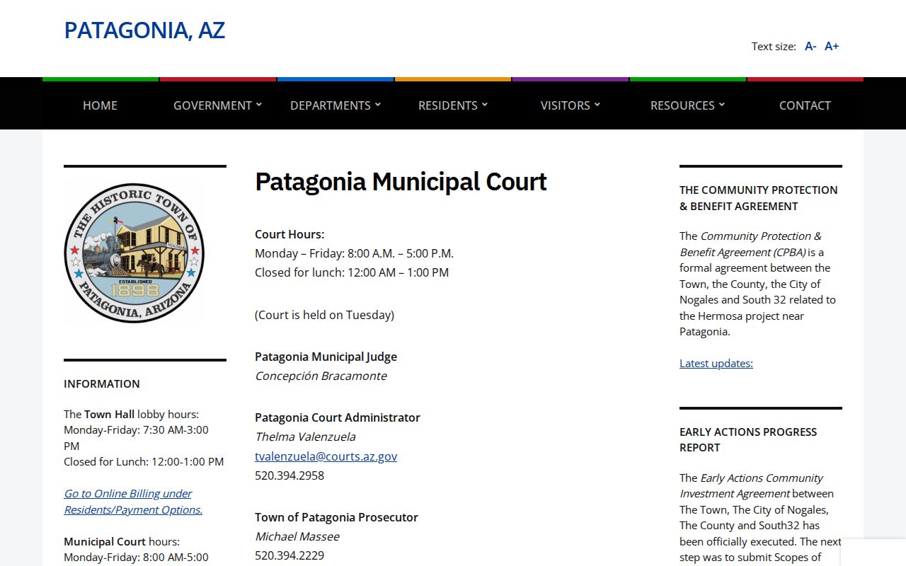 Santa Cruz County criminal case records at Patagonia Municipal Court