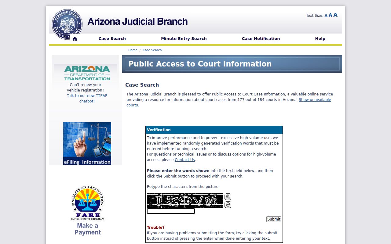 Santa Cruz County criminal case Public Access search
